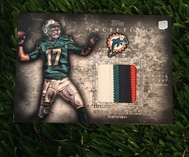 2012 TOPPS INCEPTION RYAN TANNEHILL SICK 4 COLOR PATCH #D /210 DOLPHINS
