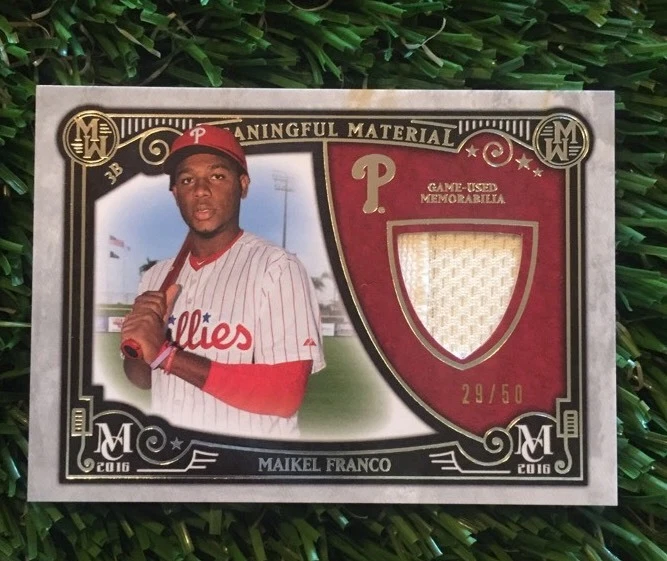 2016 Topps Museum Collection Relic Patch Maikel Franco #'d /50 Phillies
