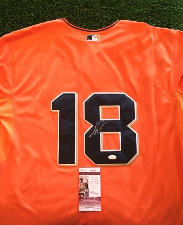 MATT CAIN SAN FRANCISCO GIANTS STUD Orange SIGNED Jersey JSA/COA I48109

