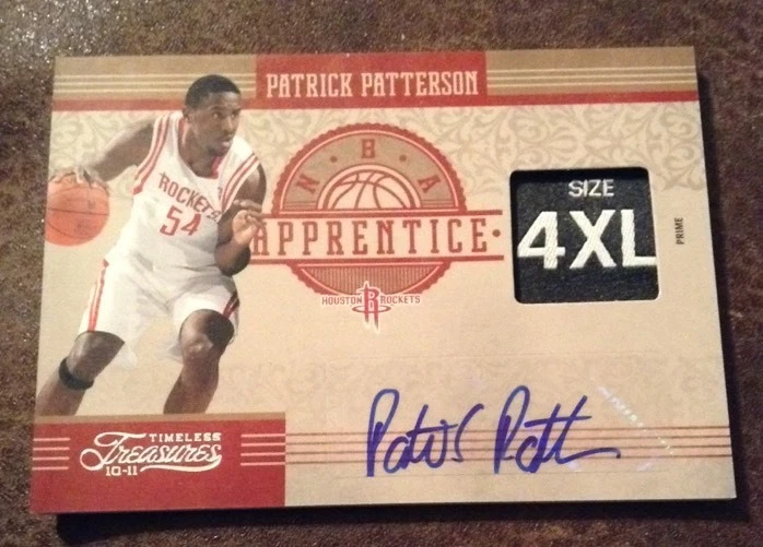 2010 TIMELESS TREASURES Patrick Patterson LAUNDRY TAG AUTO 4/5 Ssp
