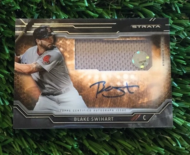 2015 TOPPS STRATA BB CARD #CAAR-BW BLAKE SWIHART RED SOX AUTH PATCH AUTO COLLECTIBLE MEMORABILIA