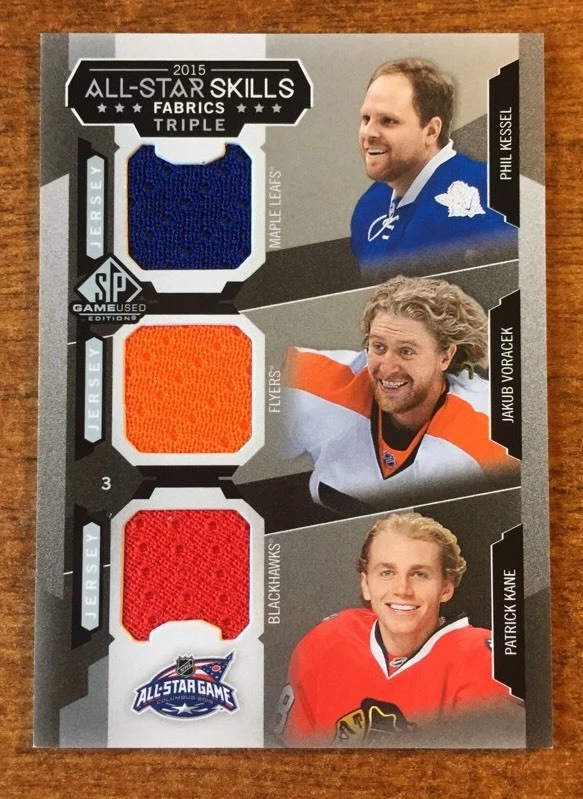 2015-16 SP Game Used All-Star Skills Triple Fabrics #AS310 Kessel/Voracek/Kane
