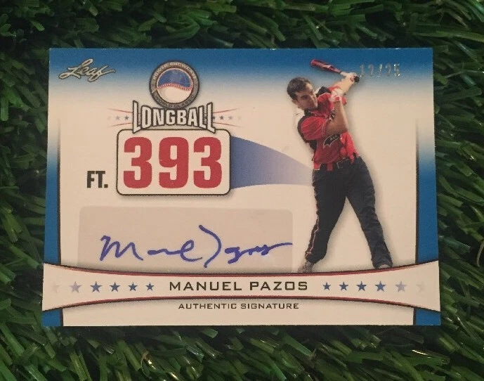 2013 Leaf Power Showcase Longball Autographs #LBA-MP1 Manuel Pazos #D /25 Auto
