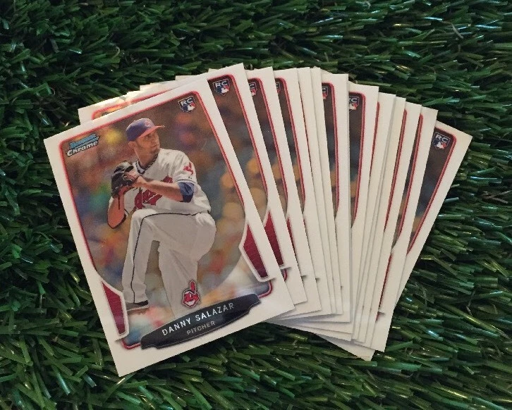 (15) 2013 BOWMAN CHROME DANNY SALAZAR ROOKIE INDIANS RC LOT COLLECTIBLE MEMORABILIA