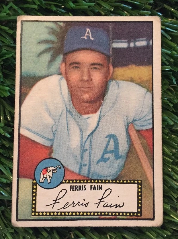 1952 TOPPS #21 FERRIS FAIN A'S BLACK BACK SET BREAK SEE PICS

