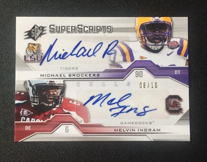 2012 SPX SIGNATURE SUPER SCRIPTS DUAL AUTO INGRAM BROCKERS #ED /10 COLLECTIBLE MEMORABILIA