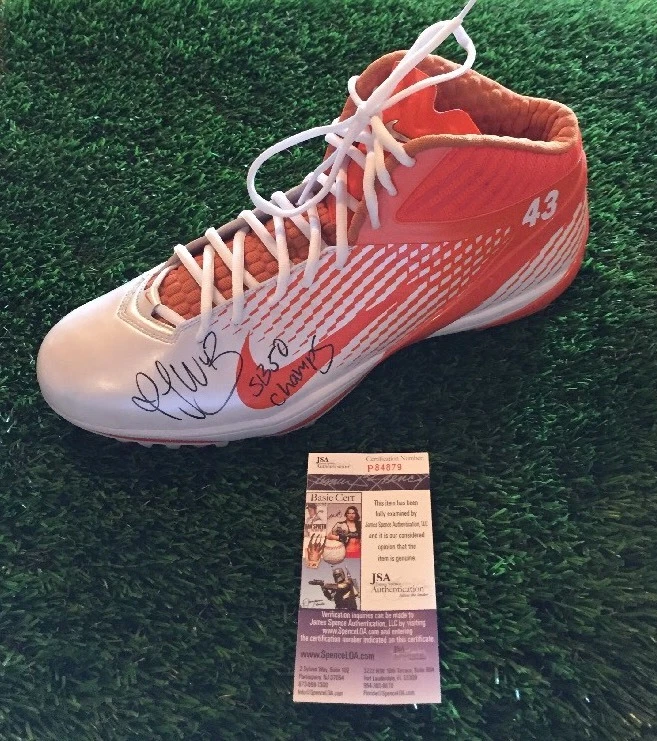 T.J WARD Signed Cleat INSCRIBED 