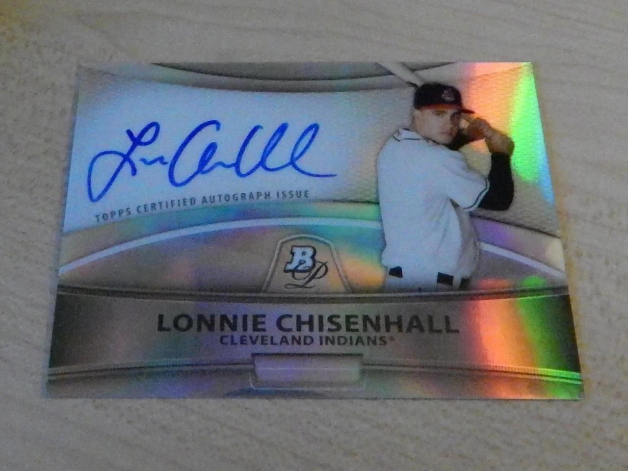 2010 BOWMAN PLATINUM LONNIE CHISENHALL REFRACTOR AUTO INDIANS HOT
