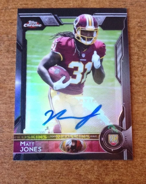 2015 Topps Chrome Matt Jones Mini BLACK REFRACTOR AUTO RC /25 Autograph
