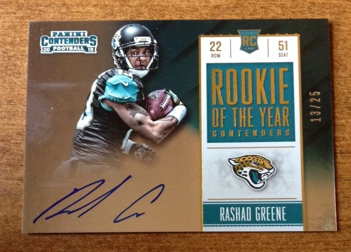 2015 Contenders Rashad Greene Rookie of the Year SP Variation 13/25 EBAY 1/1
