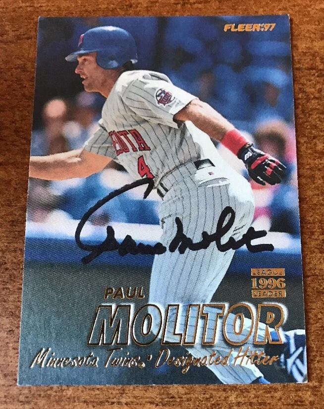 PAUL MOLITOR 1997 FLEER Autographed Baseball Card JSA COA
