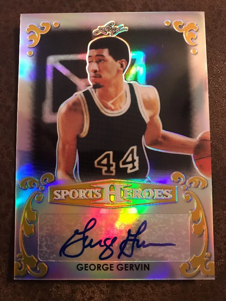 GEORGE GERVIN 2017 Leaf Sports Heroes GOLD PARALLEL AUTO #D 1/1
