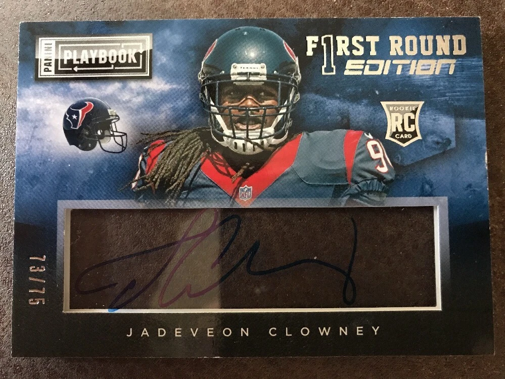2014 PLAYBOOK FOOTBALL 1ST ROUND EDITION SIGNATURES ROOKIE JADEVEON CLOWNEY #/75
