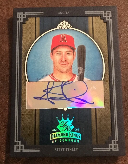 Steve Finley 2005 Diamond Kings Signature Framed Blue Platinum Autograph 1/1
