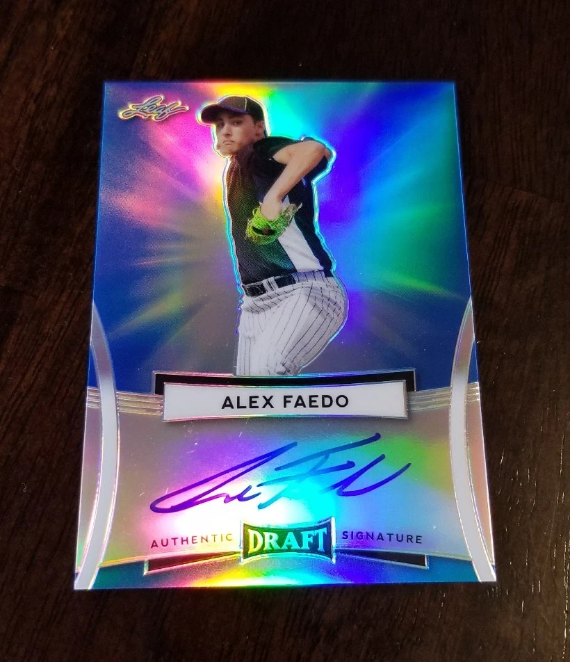 Alex Faedo 2017 Leaf Metal Draft Prospect Blue Refractor Auto RC #ED /25 Tigers
