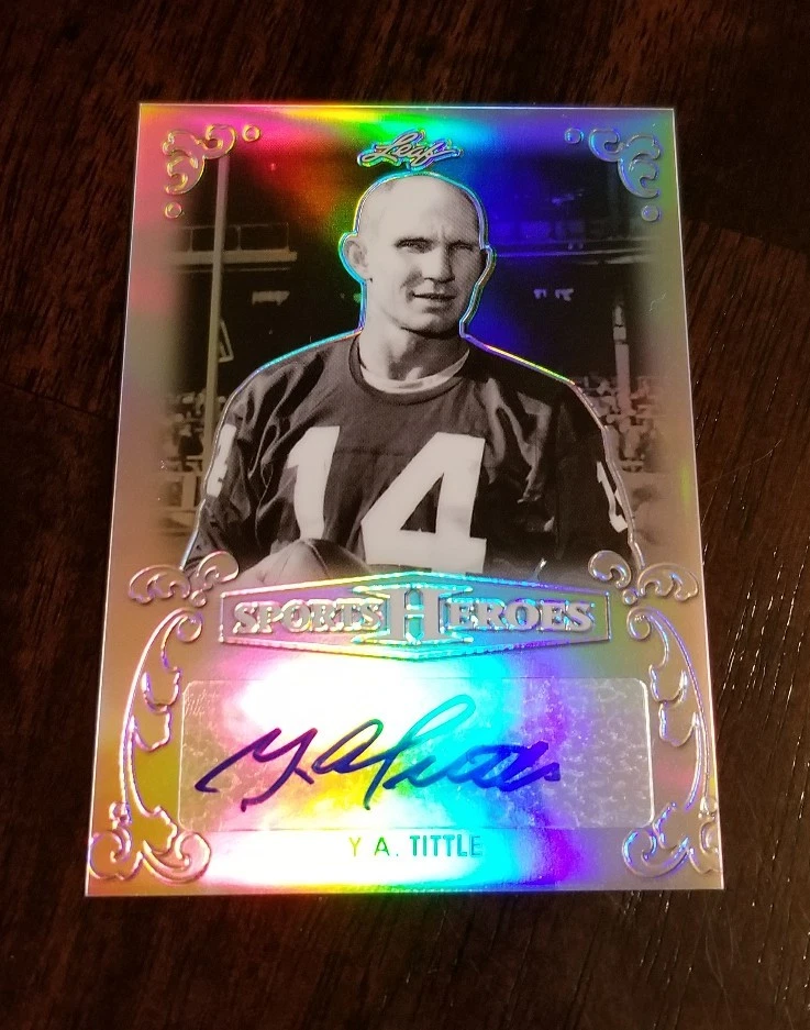 2017 Leaf Sports Heroes Y.A. TITTLE Refractor AUTO HOF BA-YAT
