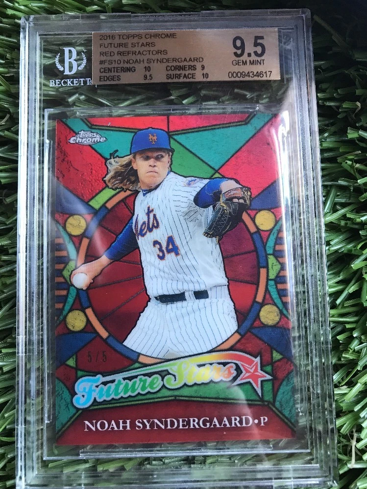 2016 Topps Chrome Future Stars Noah Syndergaard RED 5/5 EBAY 1/1 BGS 9.5
