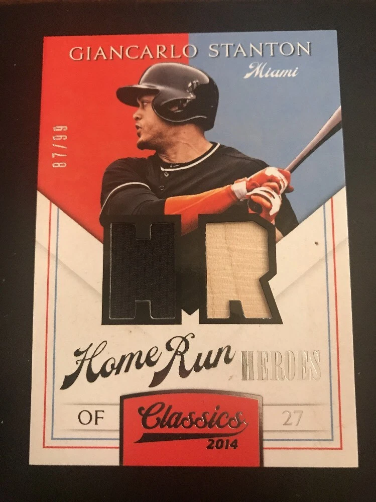 GIANCARLO MIKE STANTON 2014 Panini Classics Home Run Heroes Dual Relic GU #/99

