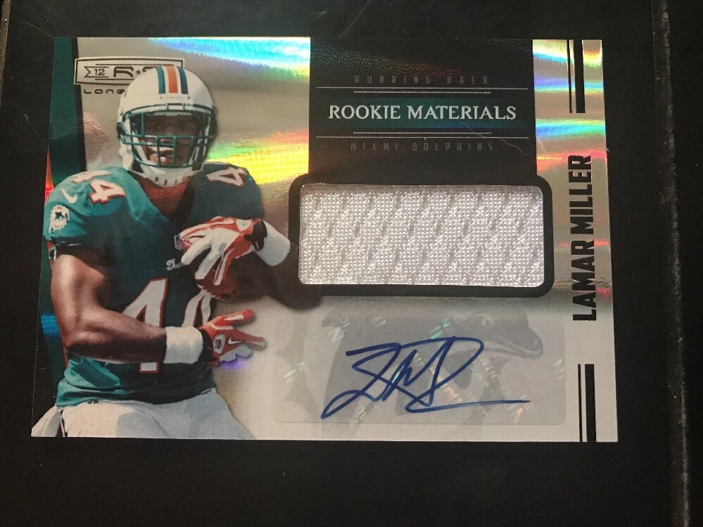 LAMAR MILLER 2012 ROOKIES & STARS ROOKIE MATERIALS JERSEY AUTO LONGEVITY 7/15

