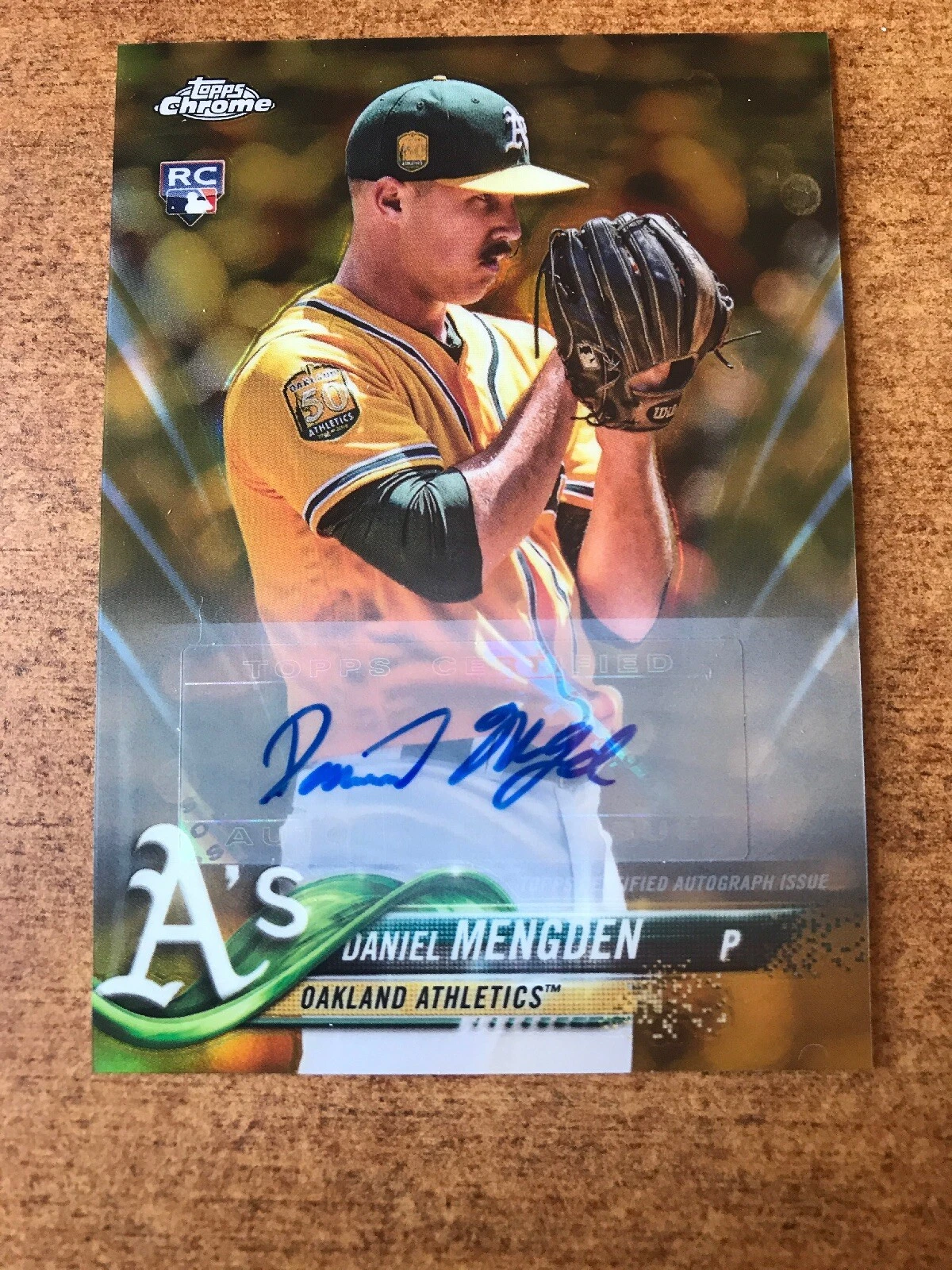 2018 Topps Chrome Update DANIEL MENGDEN Rookie Gold Refractor AUTO SSP #'d /50
