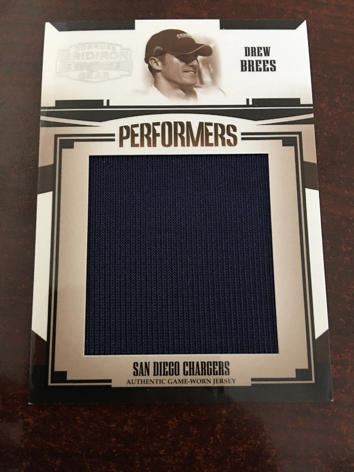 2005 donruss gridiron gear Drew Brees game worn Chargers patch #d 2/8 SSP
