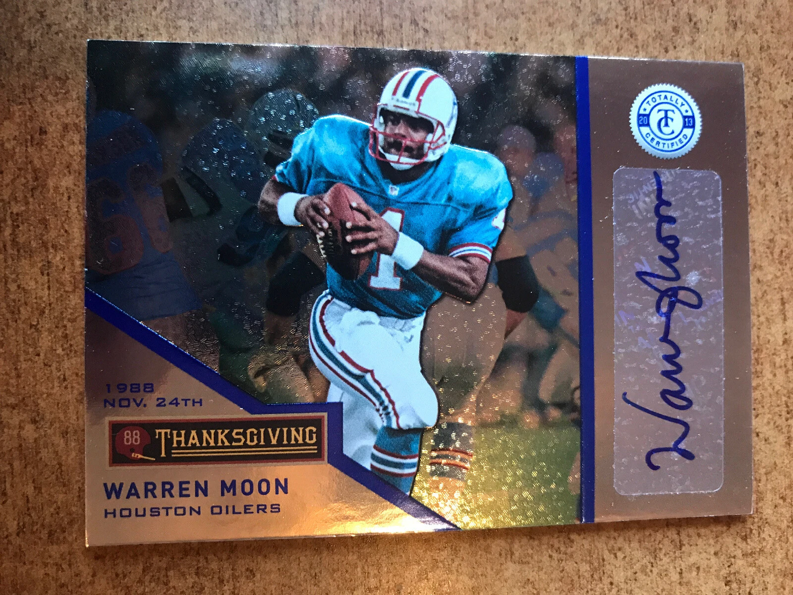 2013 Totally Certified WARREN MOON THANKSGIVING AUTO 2/15 SSP
