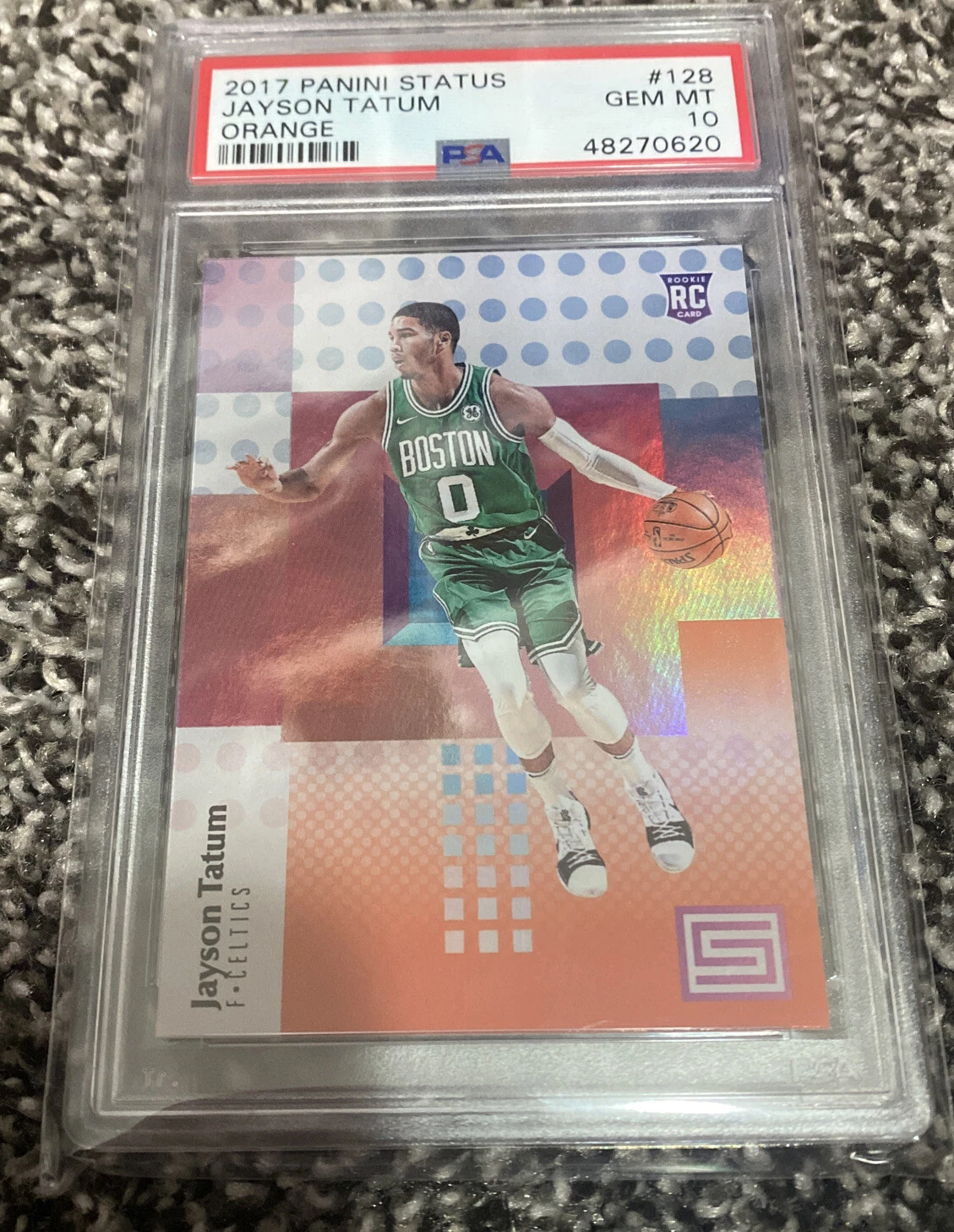 2017 PANINI STATUS ORANGE JAYSON TATUM ROOKIE RC #128 - POP 3 - PSA 10 GEM MINT
