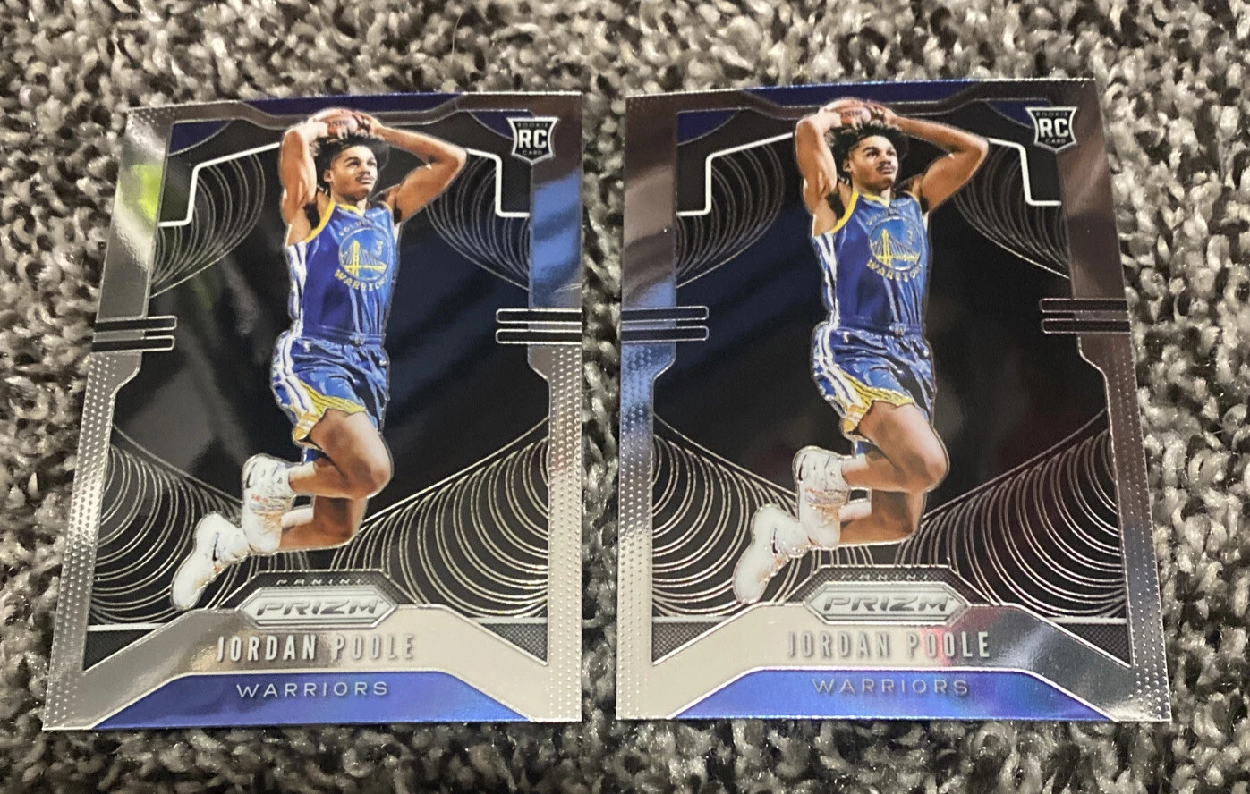 2019-20 Panini Jordan Poole Prizm Base Rookie Card RC Golden State Warriors X2
