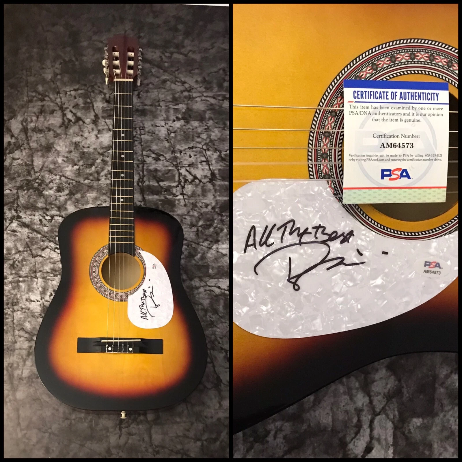 PSA Play That Funky Music * ROB PARISSI * Signed Acoustic Guitar Wild Cherry COA
