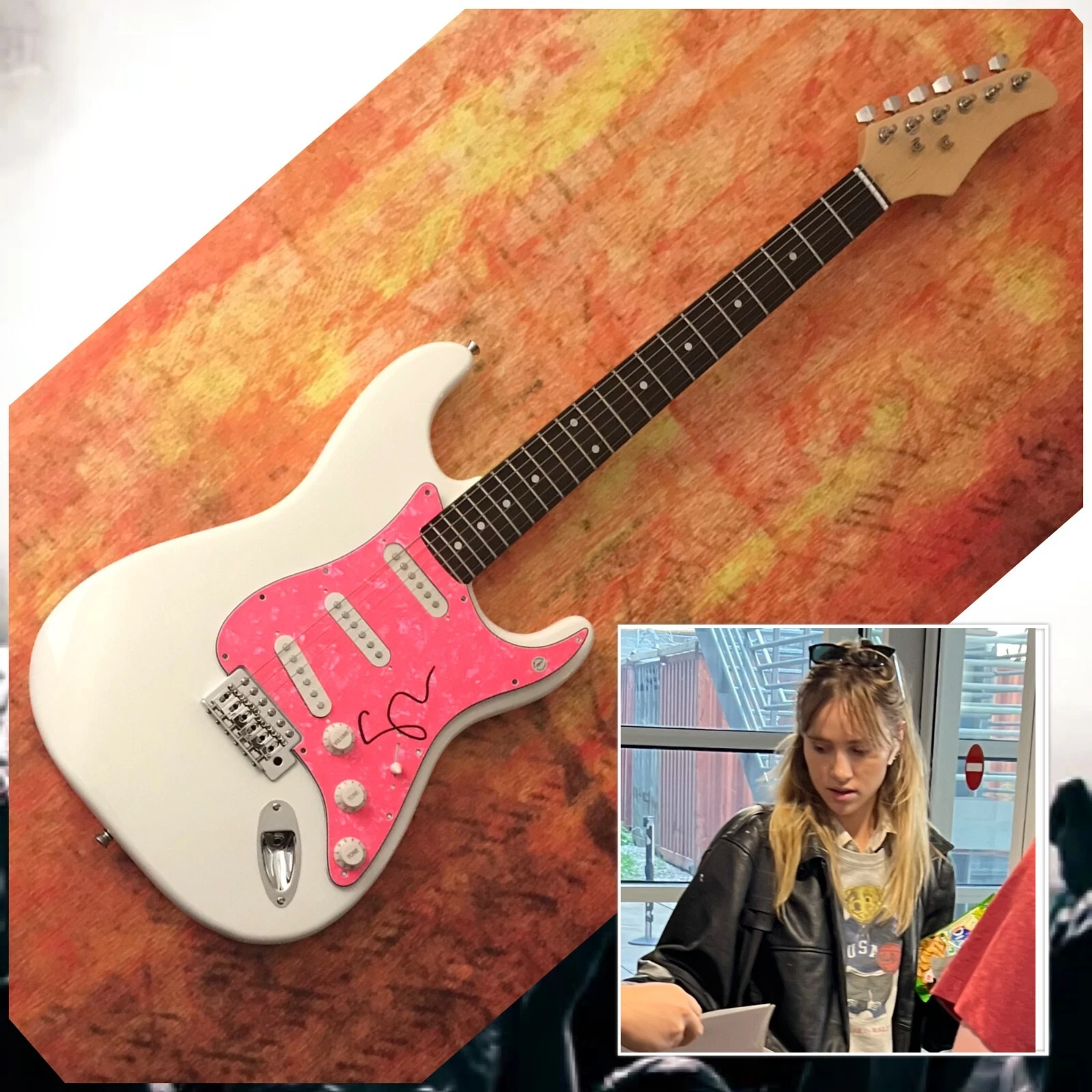 GFA Good Looking Star * SUKI WATERHOUSE * Signed Electric Guitar PROOF COA

