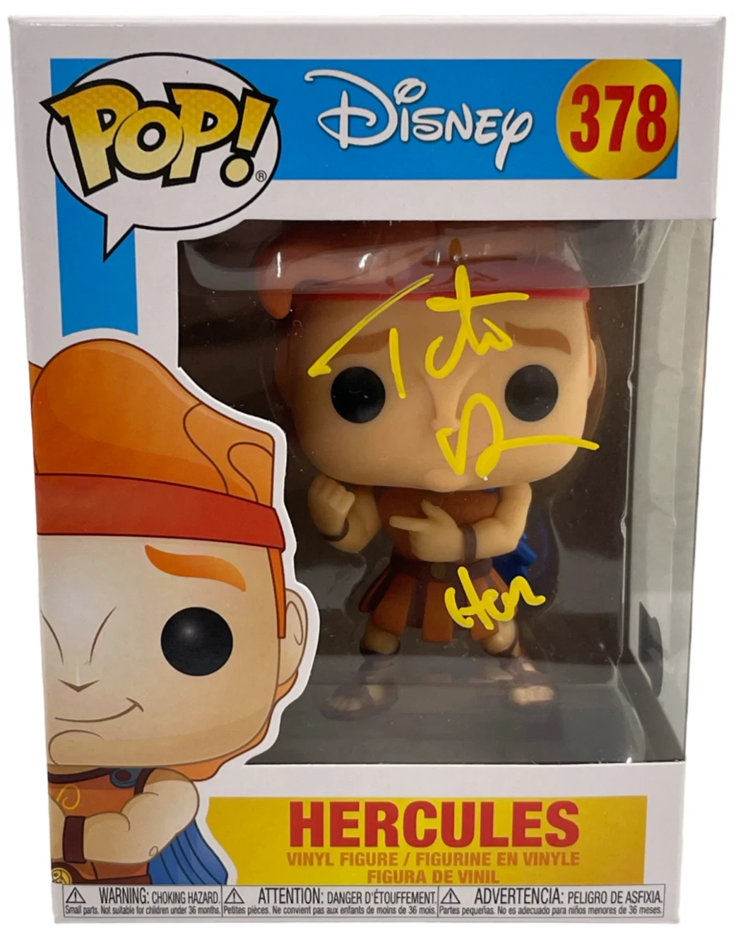 Tate Donovan Signed Hercules Disney 378 Funko Figure Autograph Beckett
