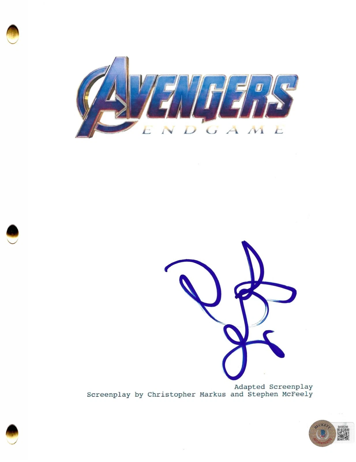 Zoe Saldana Signed Avengers Endgame Full Script Authentic Autograph Beckett
