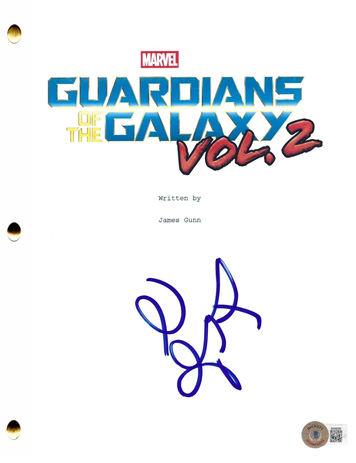 ZOE SALDANA SIGNED GUARDIANS OF THE GALAXY SCRIPT AUTHENTIC AUTOGRAPH BECKETT COLLECTIBLE MEMORABILIA