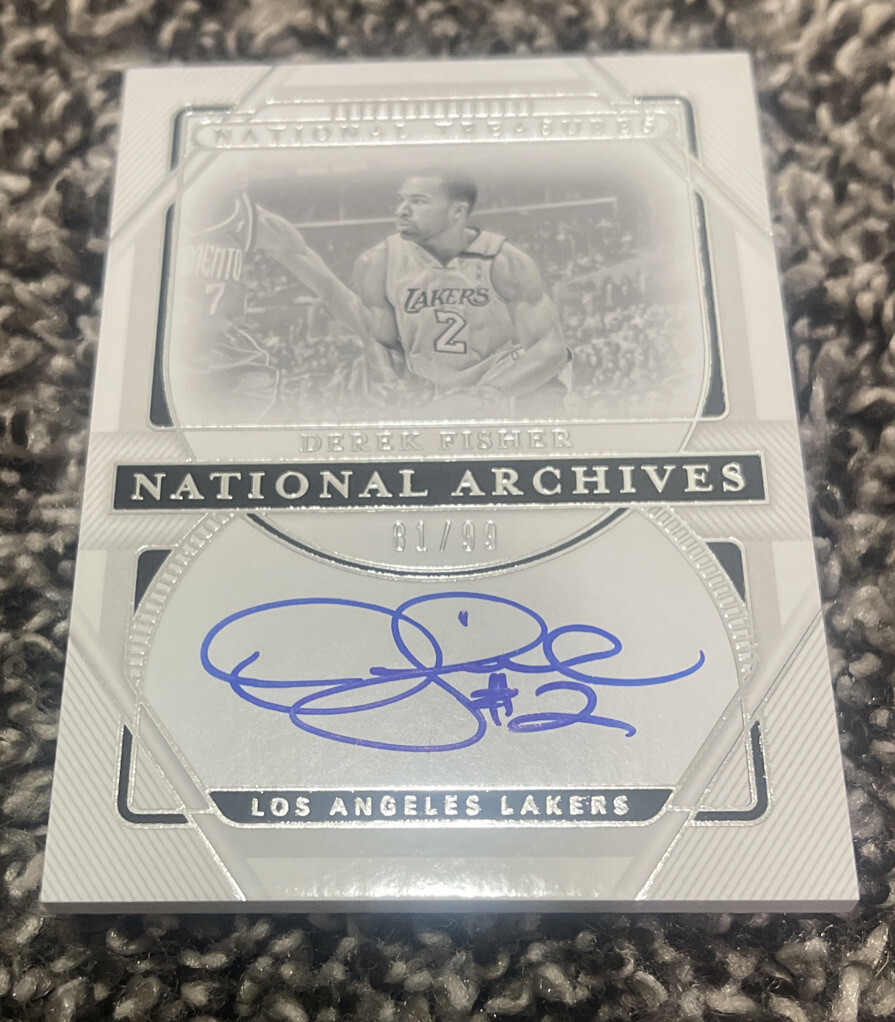 2020-21 National Treasures Derek Fisher On Card Auto /99 LOS ANGELES LAKERS
