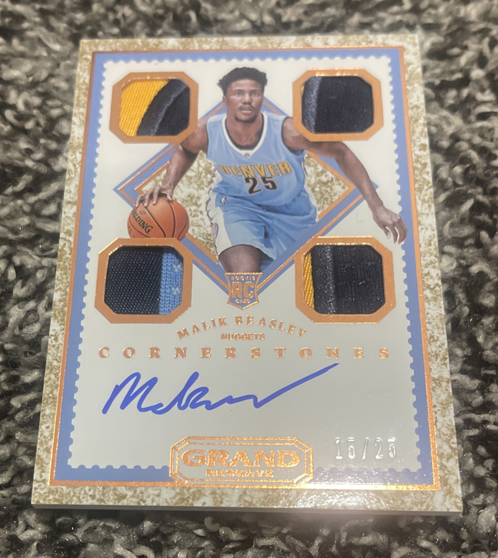 Malik Beasley Denver Nuggets RC Autograph Panini Grand Reserve GRANITE 15/25
