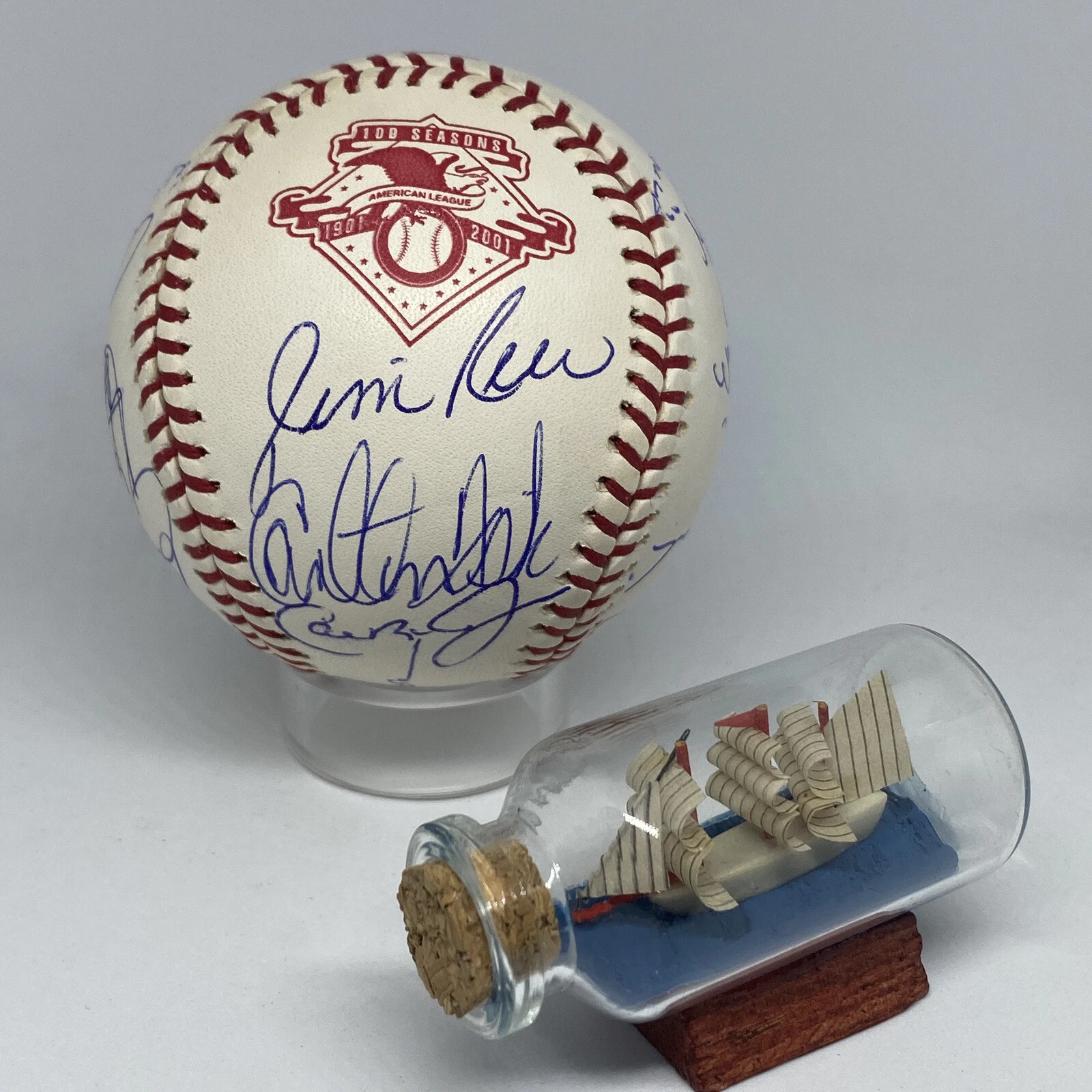 American League HOF signed Rawlings 100 Years baseball JSA Jeter Ichiro Yaz A275
