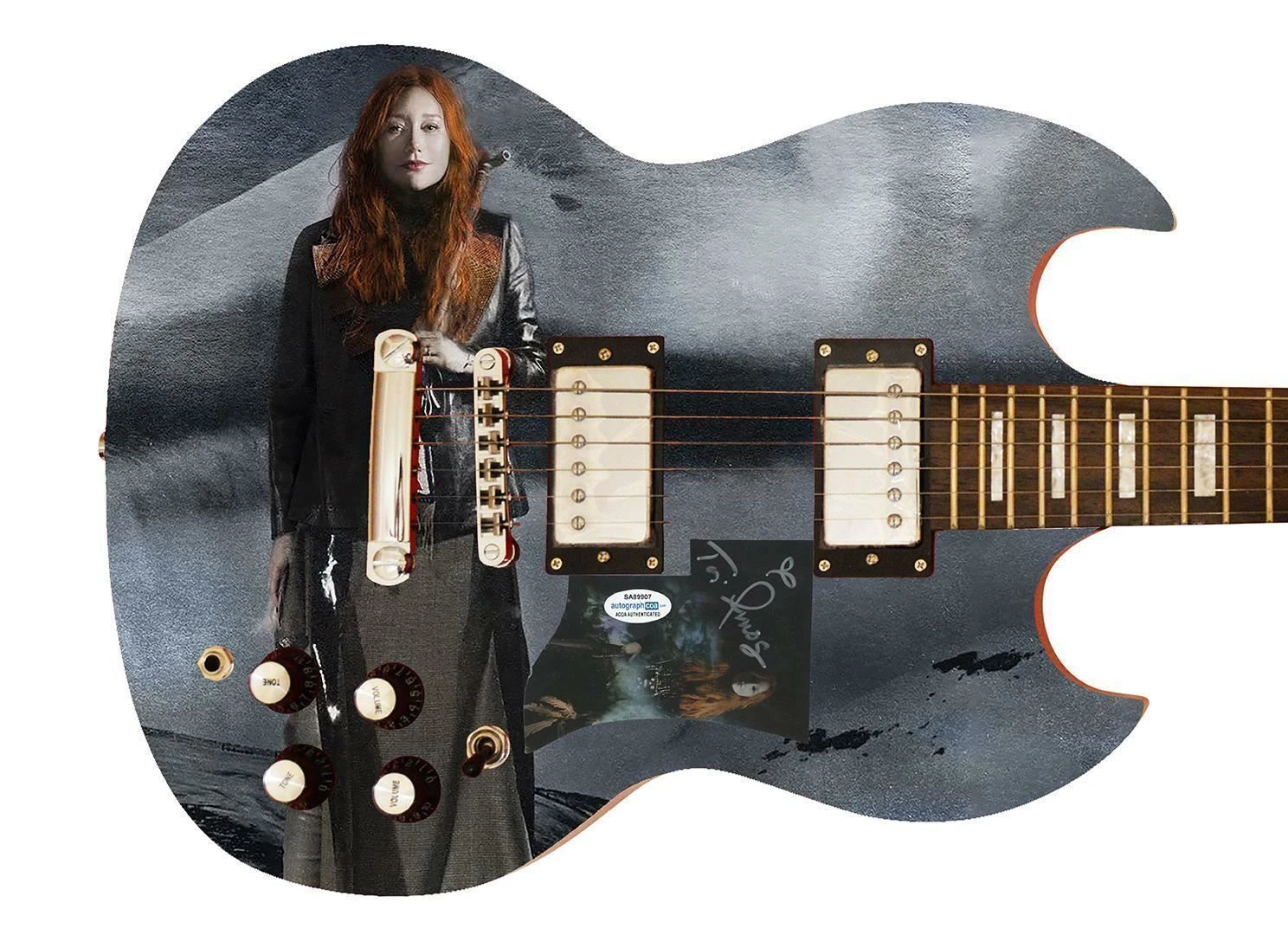 Tori Amos Autographed Signed Custom Photo Graphics Guitar ACOA ACOA
