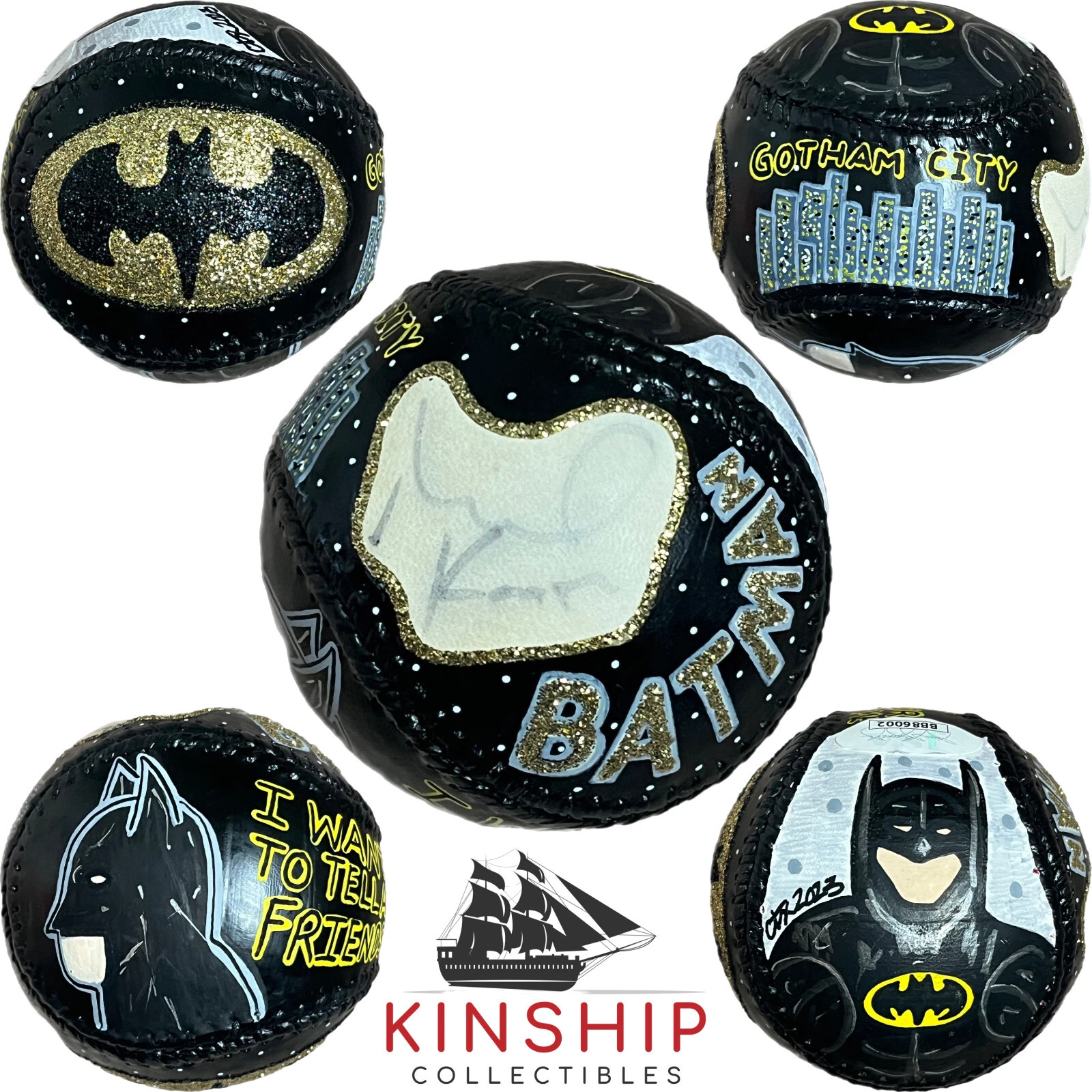 Michael Keaton signed Baseball JSA COA Hand Painted Carter X Batman Auto Y136
