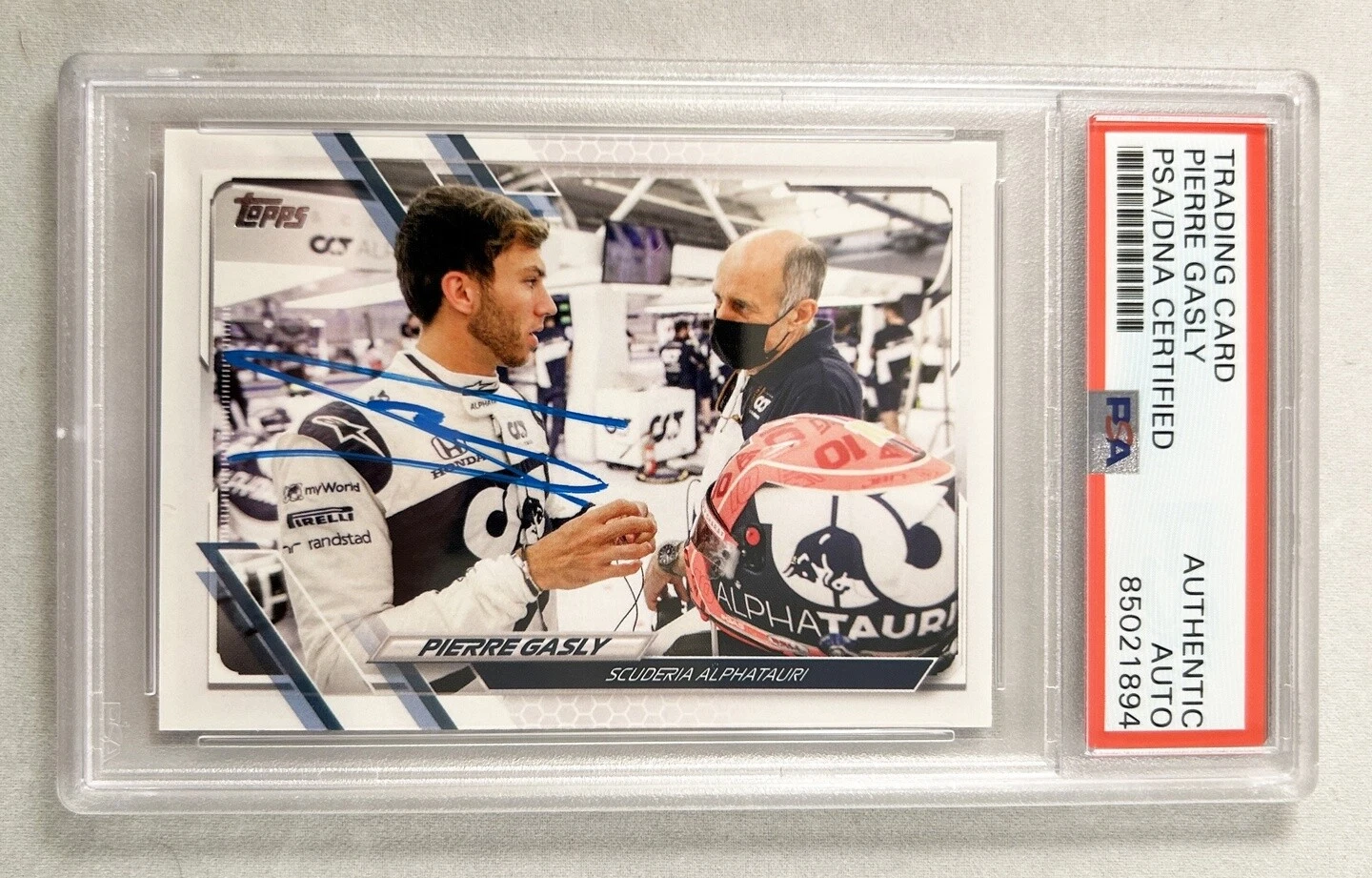 Pierre Gasly Signed Card 2021 Topps #36 Formula 1 F1 Alpha Tauri PSA/DNA COA
