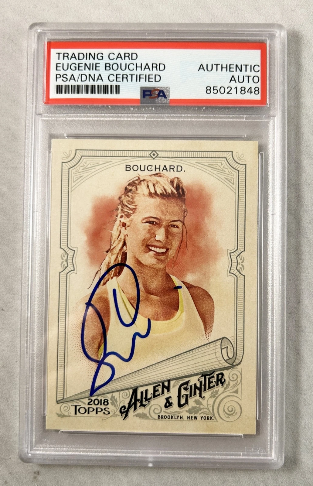 Eugenie Bouchard Signed Card 2018 Allen & Ginter #145 PSA/DNA COA
