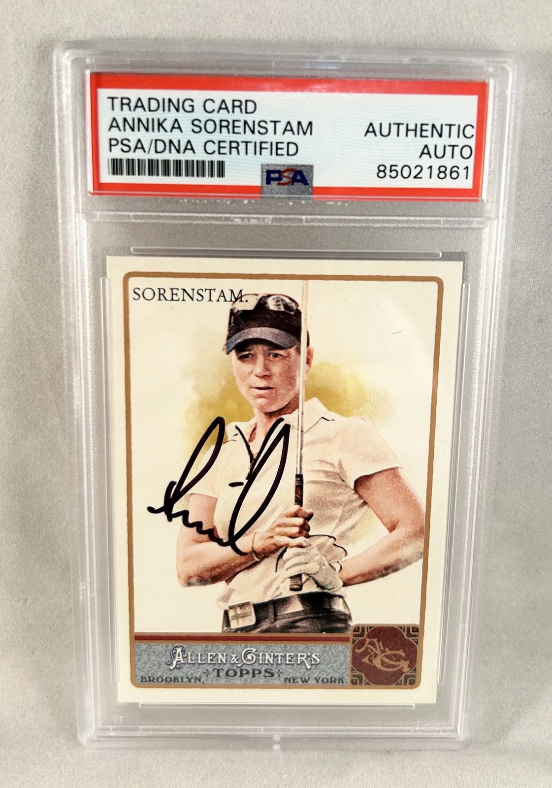 Annika Sorenstam Signed Card 2011 Allen & Ginter #45 PSA/DNA COA
