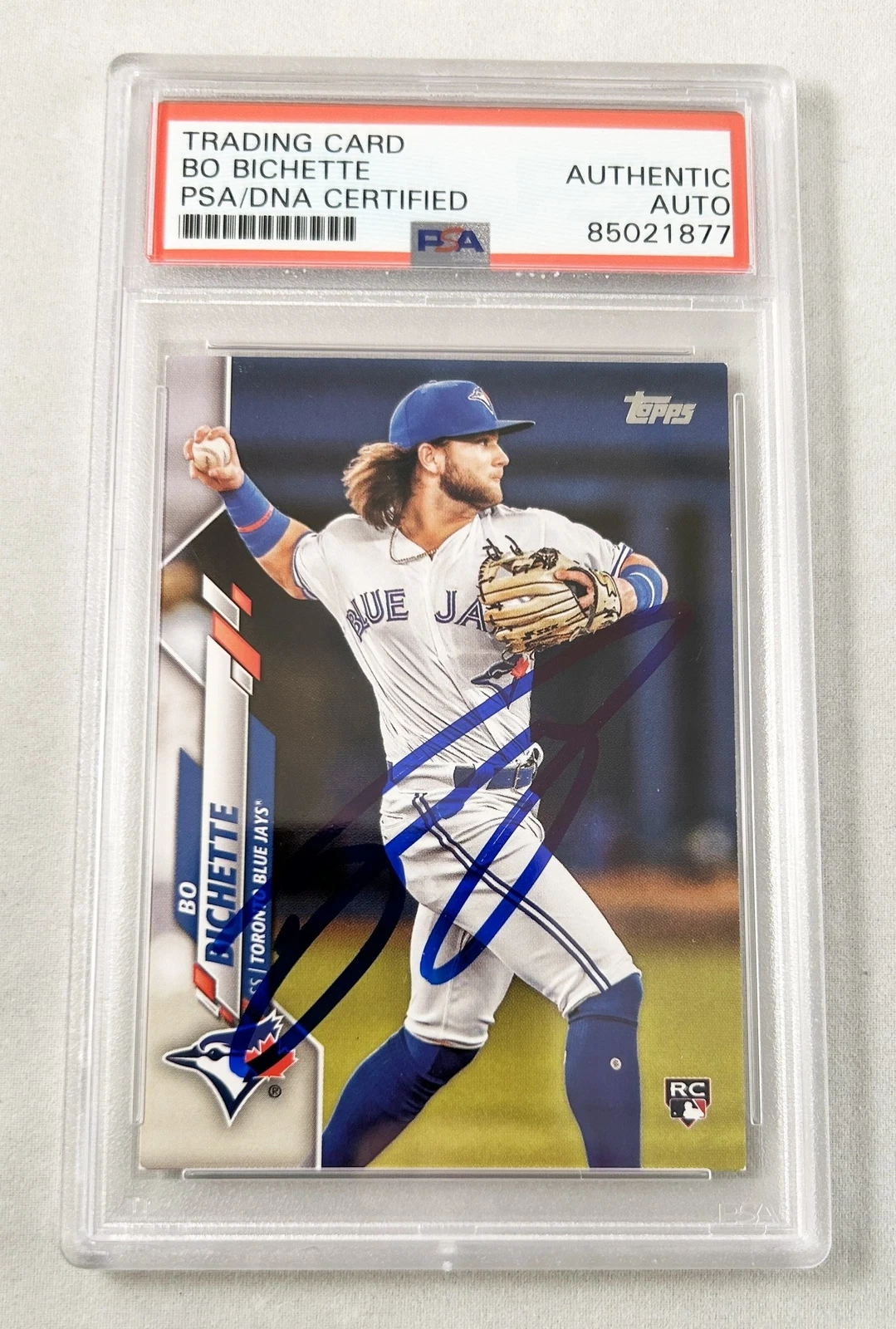 Bo Bichette Signed Rookie Card 2020 Topps #78 Blue Jays PSA/DNA COA
