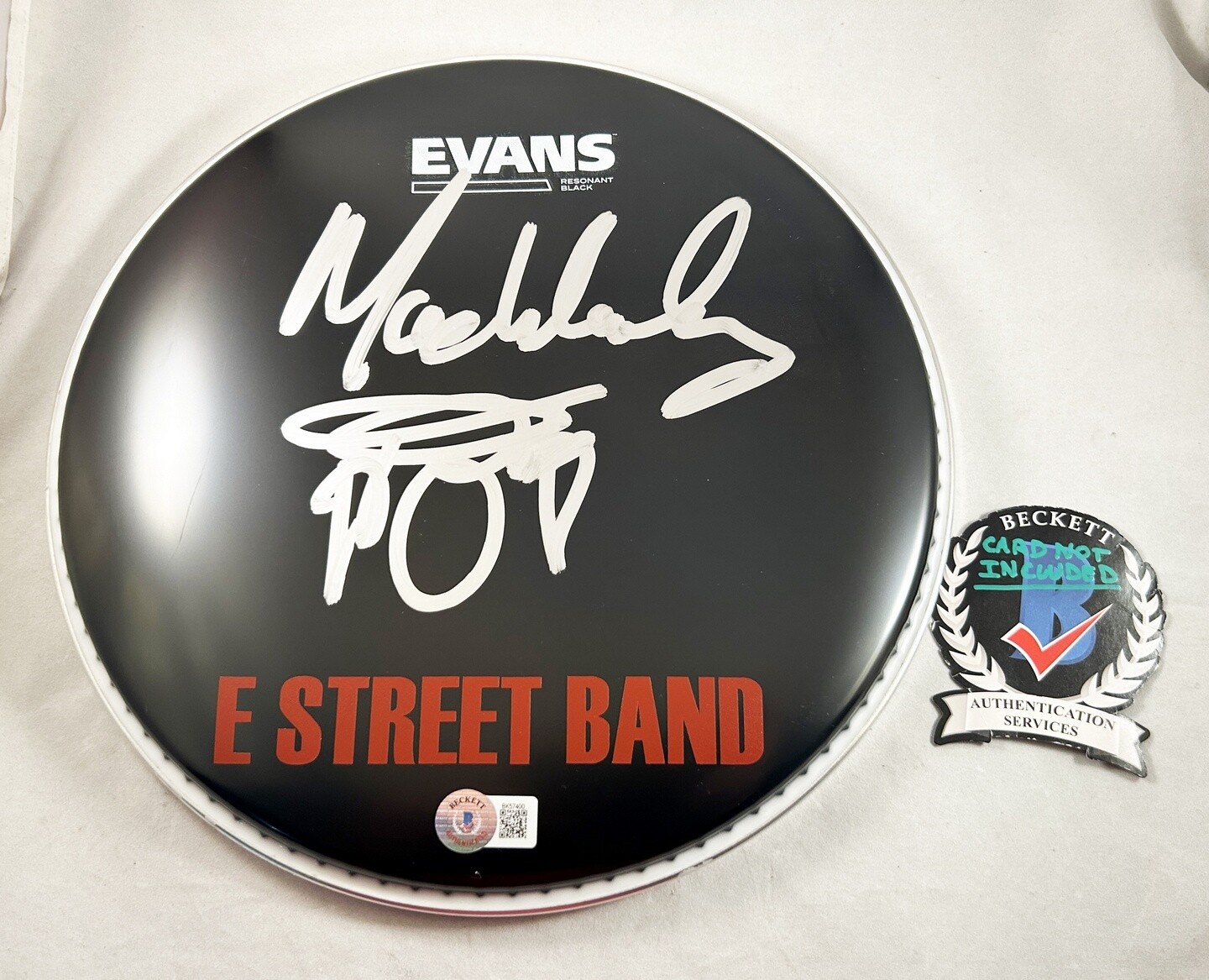 Max Weinberg Signed DrumHead Bruce Springsteen and The E Street Band Beckett ...
