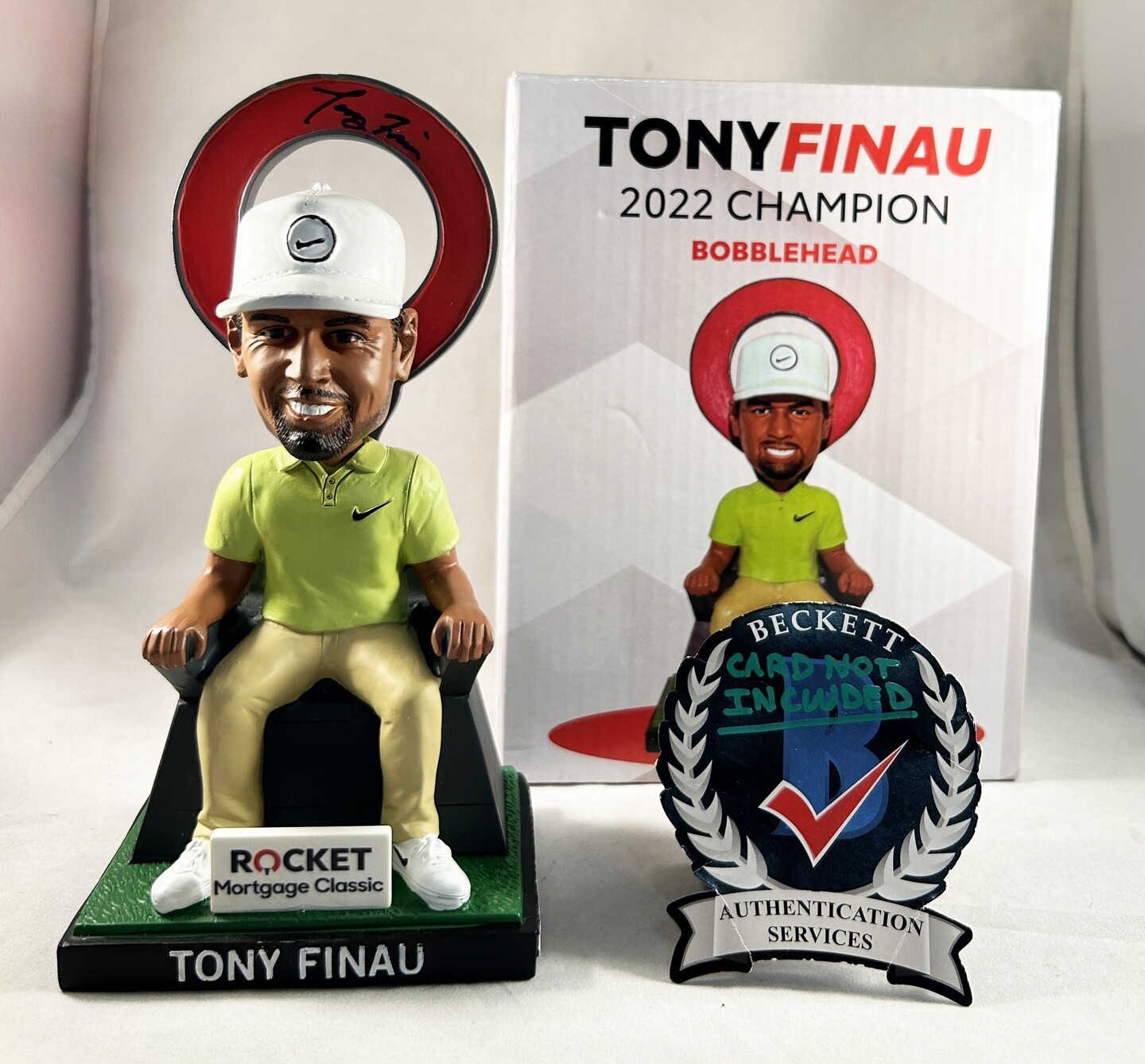 Tony Finau Signed Bobblehead 2022 Rocket Mortgage Classic Champion PSA/DNA COA

