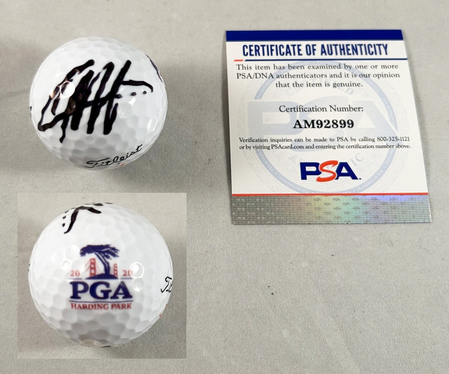 Collin Morikawa Signed 2020 PGA Championship Golf Ball PSA/DNA COA
