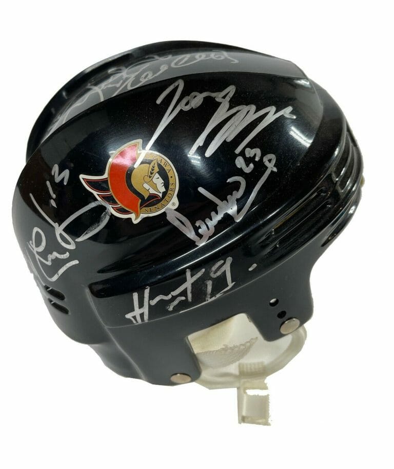 2002-03 OTTAWA SENATORS PRESEASON TEAM MINI HELMET KAREL RACHUNEK JSA COA
 COLLECTIBLE MEMORABILIA