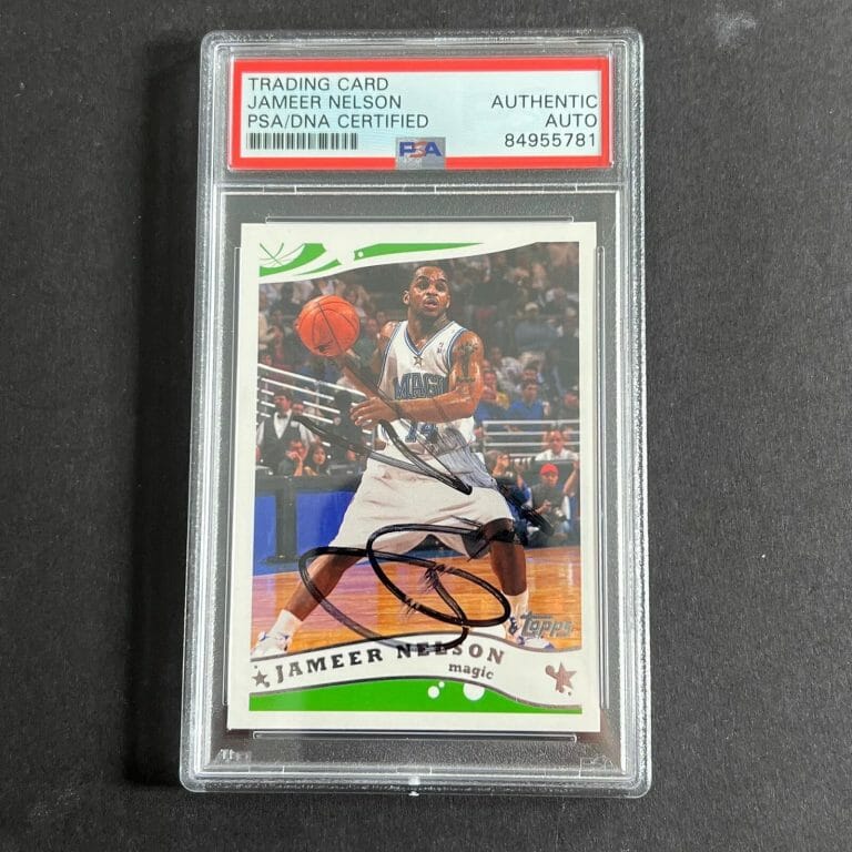 2005-06 TOPPS #35 JAMEER NELSON SIGNED CARD AUTO PSA SLABBED MAGIC
 COLLECTIBLE MEMORABILIA