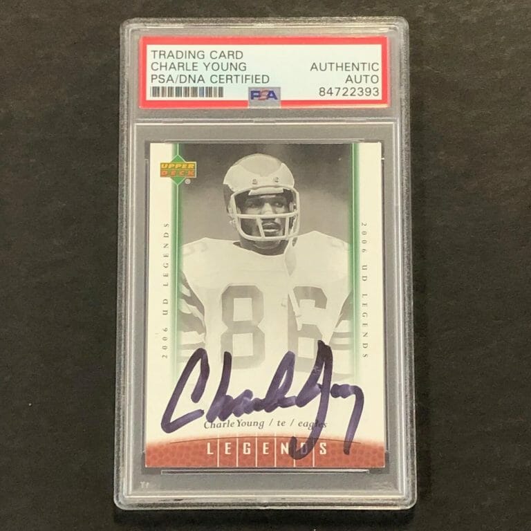 2006 UPPER DECK LEGENDS #67 CHARLES YOUNG SIGNED CARD PSA SLABBED AUTO EAGLES
 COLLECTIBLE MEMORABILIA