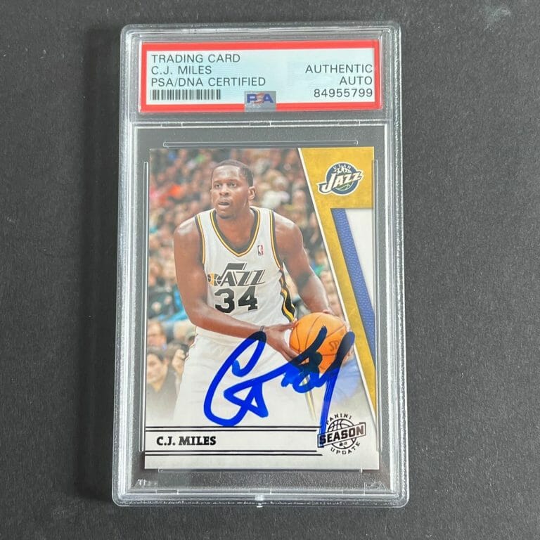 2010-11 PANINI #157 C.J. MILES SIGNED CARD PSA SLABBED JAZZ
 COLLECTIBLE MEMORABILIA