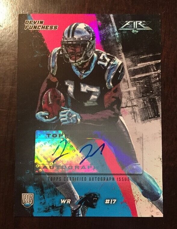 2015 TOPPS FIRE FOOTBALL DEVIN FUNCHESS RC AUTO #ED /25 PANTHERS
 COLLECTIBLE MEMORABILIA